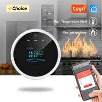 Wifi Natural Gas Leakage Detector Sensor Smart Alarm Gas Fire Security Digital LED Temperature Display Kitchen Tuya Smart Home