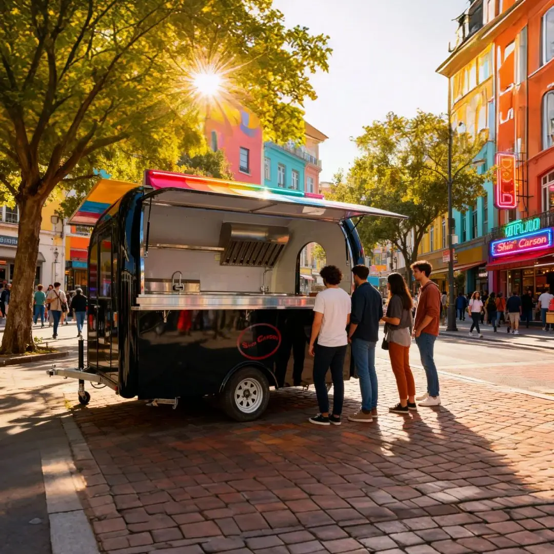 

Customized Double Decker Food Trailer Truck Mobile Outdoor Concession Bus - Pizza Taco Coffee Beer Bar Food Cart