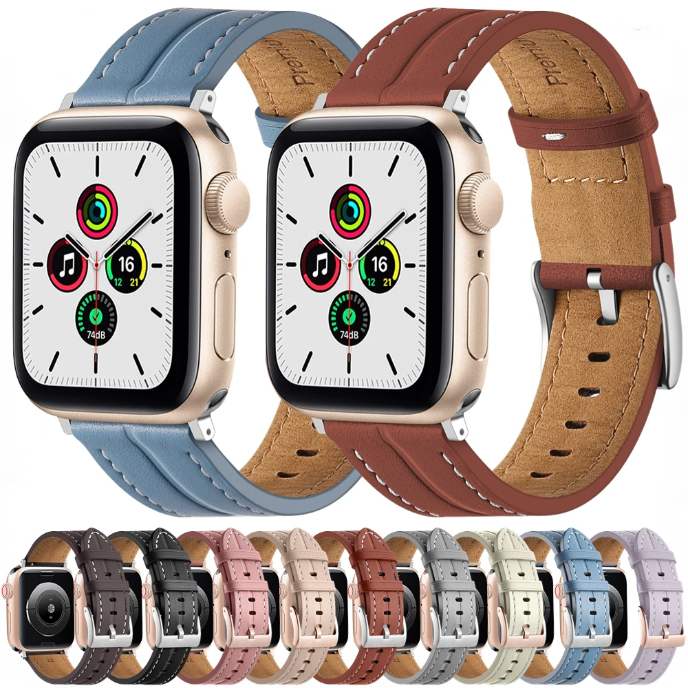 

Leather Strap for Apple Watch 49mm 45mm 41mm 44mm 40mm 42mm 38mm High-end Watchband for iWatch Series Ultra 8 7 6 5 4 3 SE Belt