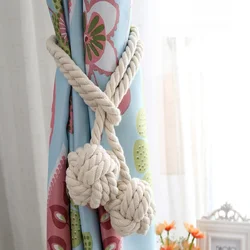 1Pc Handmade Weave Tassels Curtain Tiebacks Silver Tieback Curtain Accessories Rope Buckle Curtains Holder Strap Cord Accessory