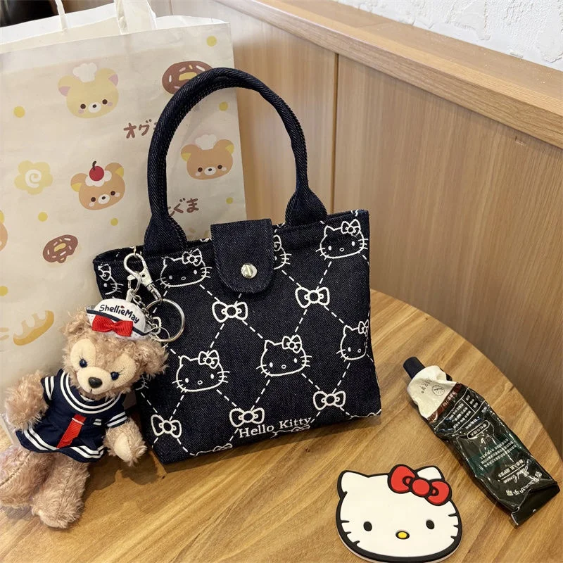 

Cute Cartoon Kawaii Spring Cute Denim Print Hellokitty Handbag Women's Shoulder Bag Crossbody Bag Mini Dumpling Bag