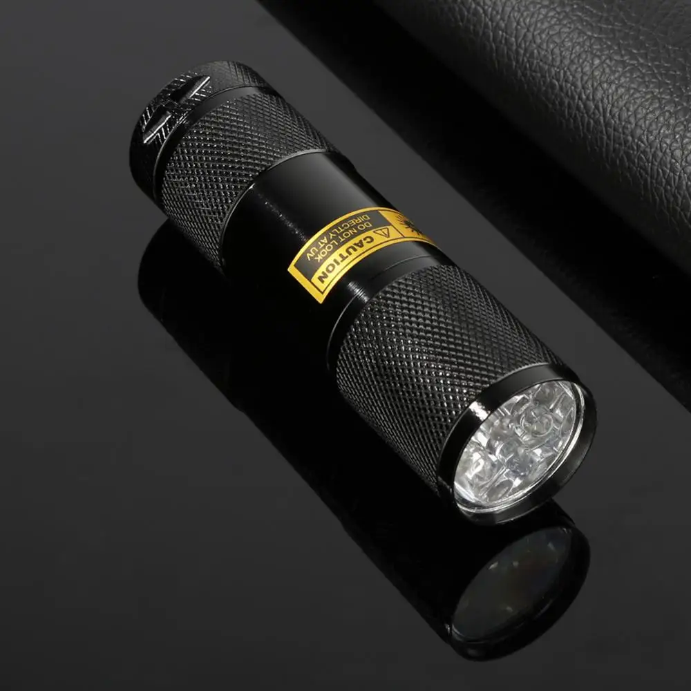 Purple Light Long-lasting Rechargeable Night Best-selling Compact 9 Led Blacklight Portable Compact Multi-purpose Flashlight