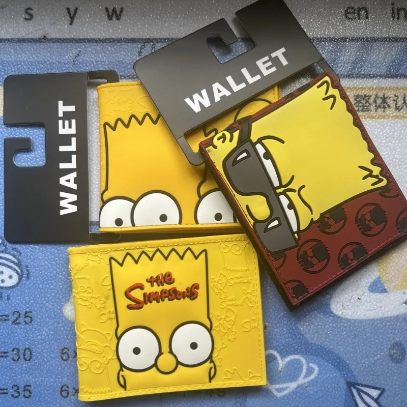 The Simpsons Homer J Marge Bart Lisa Creative Cute Folding Coin Purse Animation Peripheral Cartoon Student Short Card Bag Wallet view 3