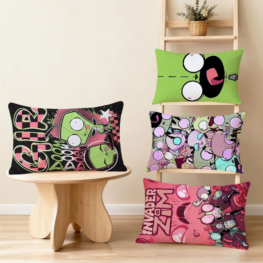 funny cartoon Art I-Invader Z-Zim cushion cover Rectangle Pillow Cover Home Sofa living Room Office hogar Decoration Pillowcase