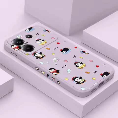 Cute Penguin Phone Case For Xiaomi Poco F8 F7 X7 X6 F6 M6 M5 M5S F5 X5 F4 X4 M4 F3 X3 Ultra Pro GT Silicone Cover