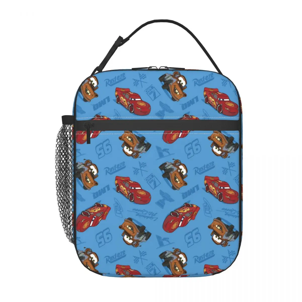 

Custom Lightnings Anime McQueens Insulated Lunch Bag for Work School Cartoon Racing Car Resuable Cooler Thermal Lunch Box Women