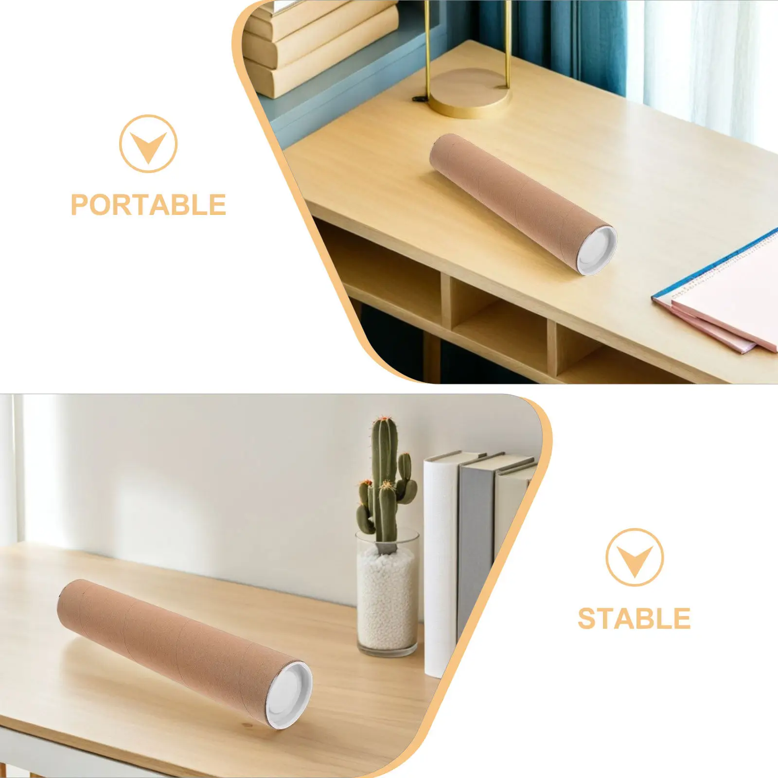 5Pcs Round Paper Mailing Tubes Kraft Cylinder Box Poster Holder for Artwork Blueprints Maps Document Shipping Tubes Mailers