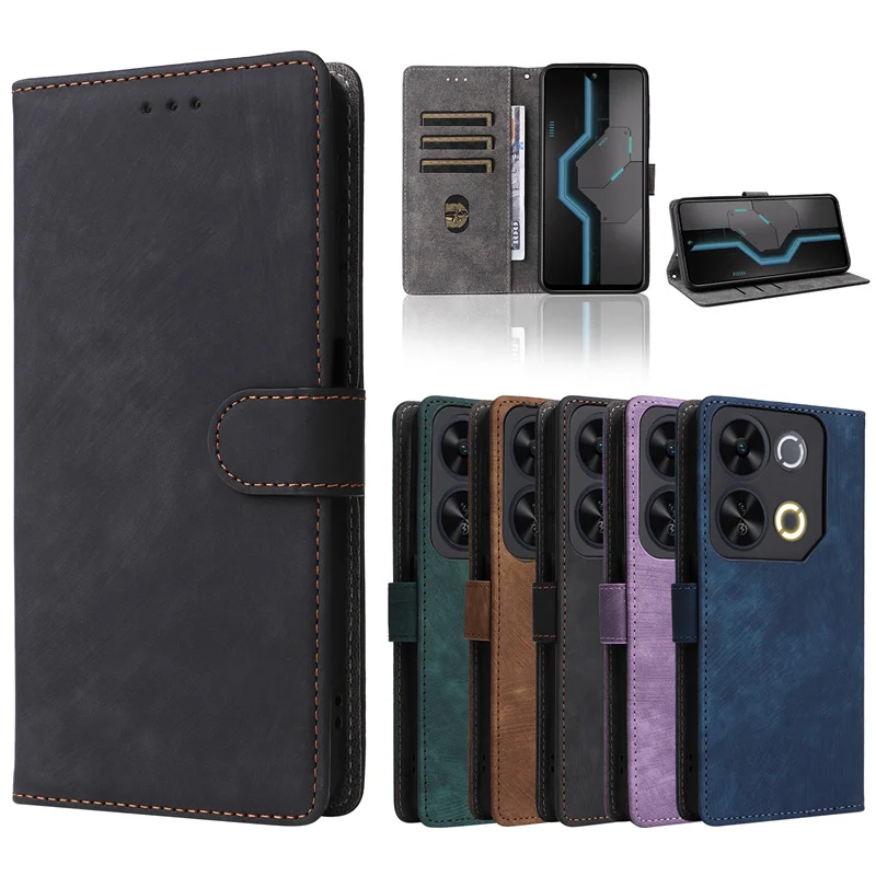 For Itel P65 4G P671L Case Wallet Anti-theft Brush Magnetic Flip Leather Case For Itel P65 4G P671L Phone Case