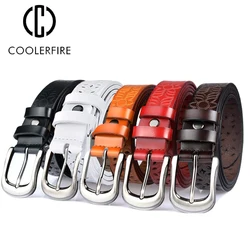 New Fashion Hollow Pattern Belt Ladies Trendy Waistband Genuine Woman Belt Classic Pin Buckle Imitation Leather Strap Skirt