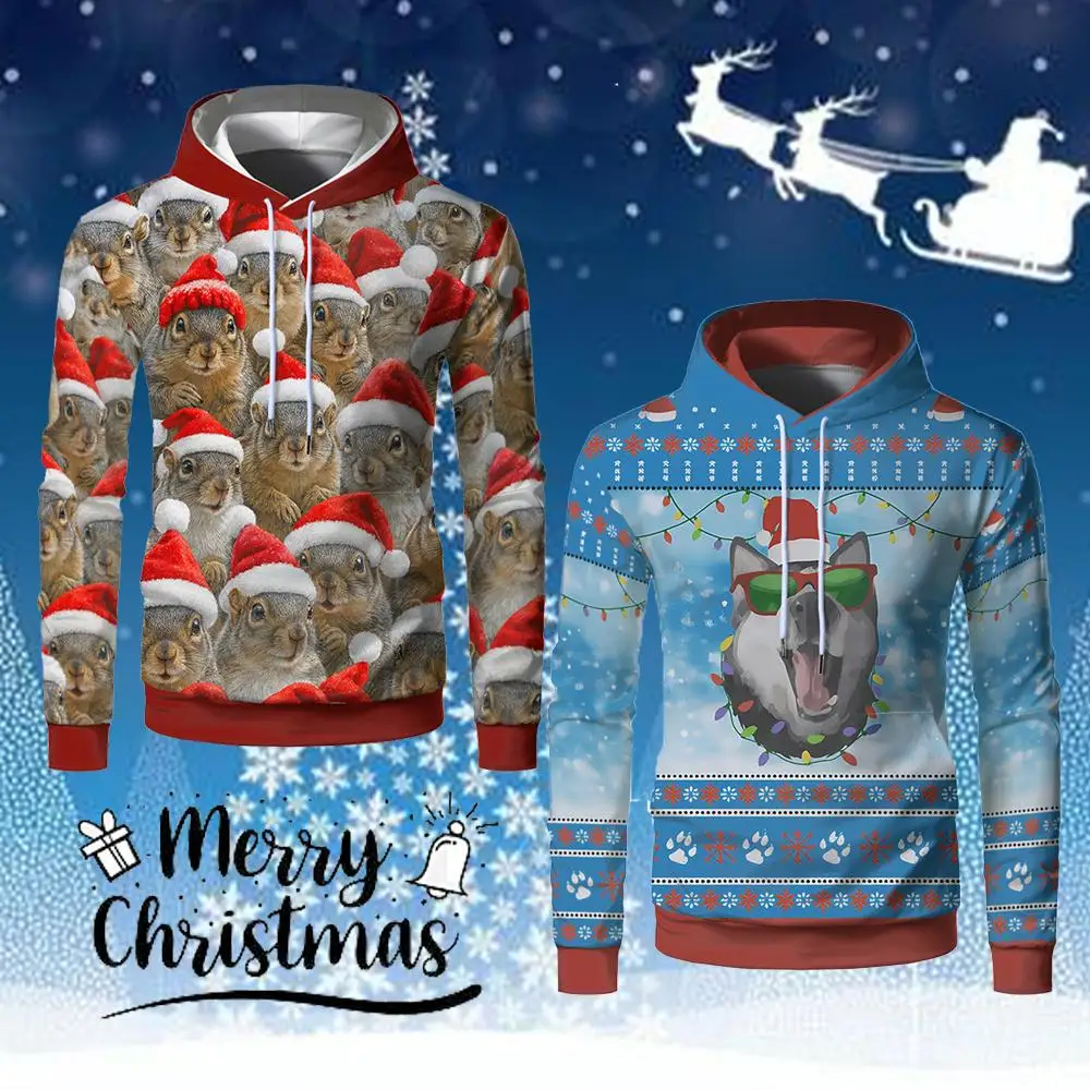 

Funny Christmas 3D Printed Sweatshirt Christmas Elf Ugly Christmas Long-sleeved Top Trendy Brand Men And Women Casual Pullover