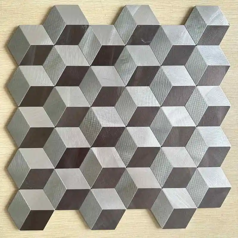 

4pcs/ lot Mosaic Wall Tile Peel And Stick Self Adhesive Waterproof Aluminum composite tile hexagon Kitchen Bath Backsplash 17