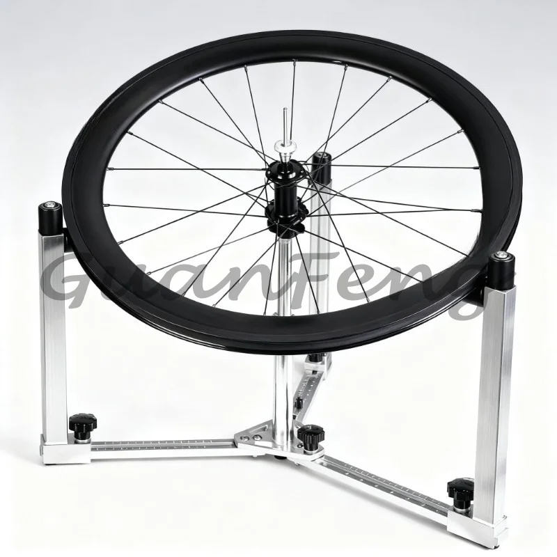 Professional Bike Wheel Building Stand, Truing Repair Tool with Spoke Wrench for MTB Road Bike Hub Spoke Rim Lacing Adjustment