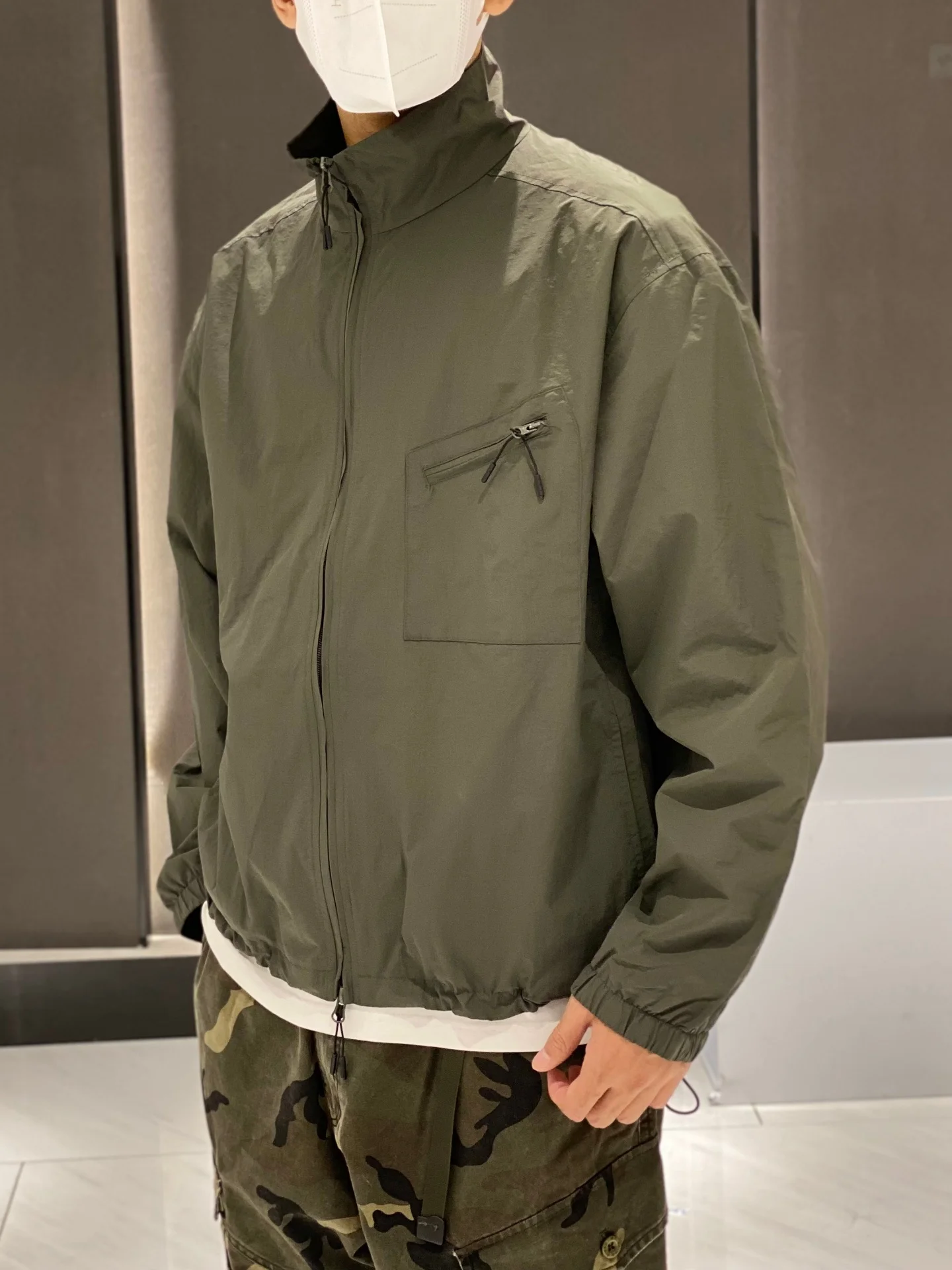 

Windproof tooling lightweight mountain function outdoor casual loose stand-up collar jacket