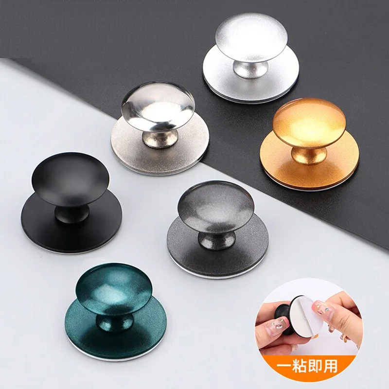 

2PCS Stainless Steel Door Knob Simple Self-Adhesive Wardrobe Handle Cabinet Handle Wall Hooks Furniture Hardware Accessories