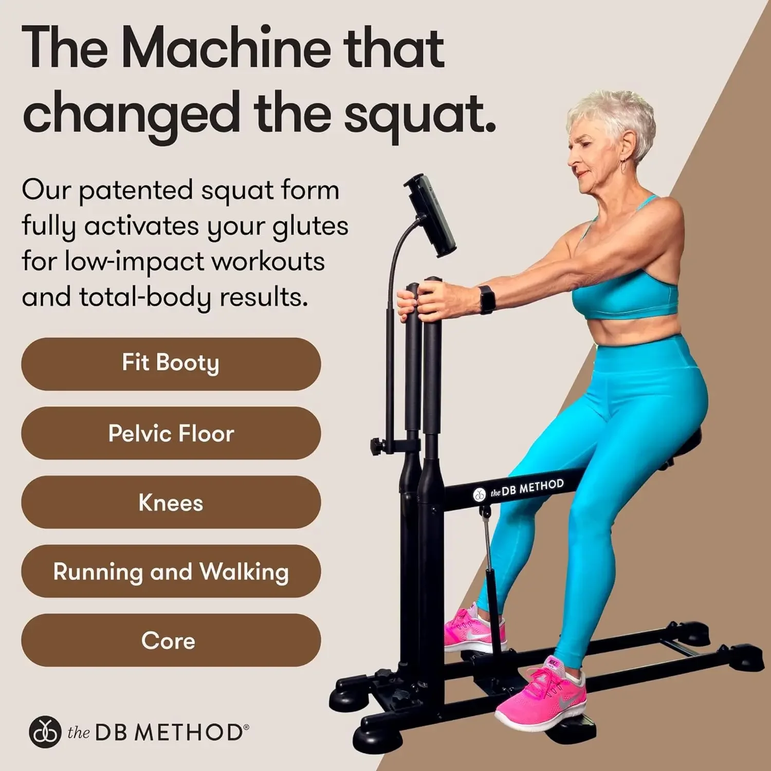 The DB Method Squat Machine, Workout Equipment for Home Gym, Exercise Leg and Glutes, Low Impact Lower Body Fitness Workouts