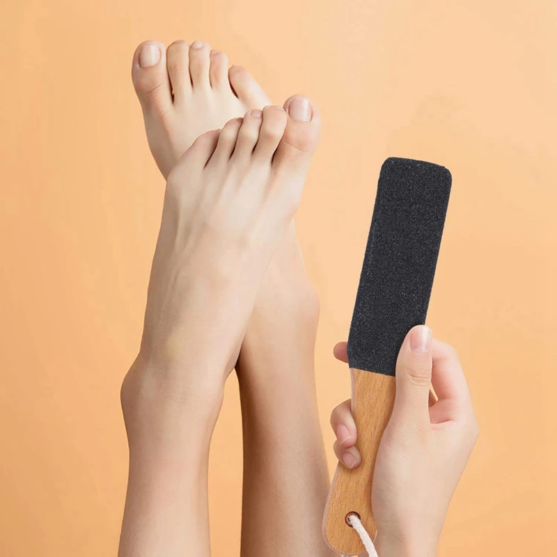 2 Pieces Foot File Callus Remover Heel Grater Wooden Handle Foot Scrubber Pedicure File Foot Filer