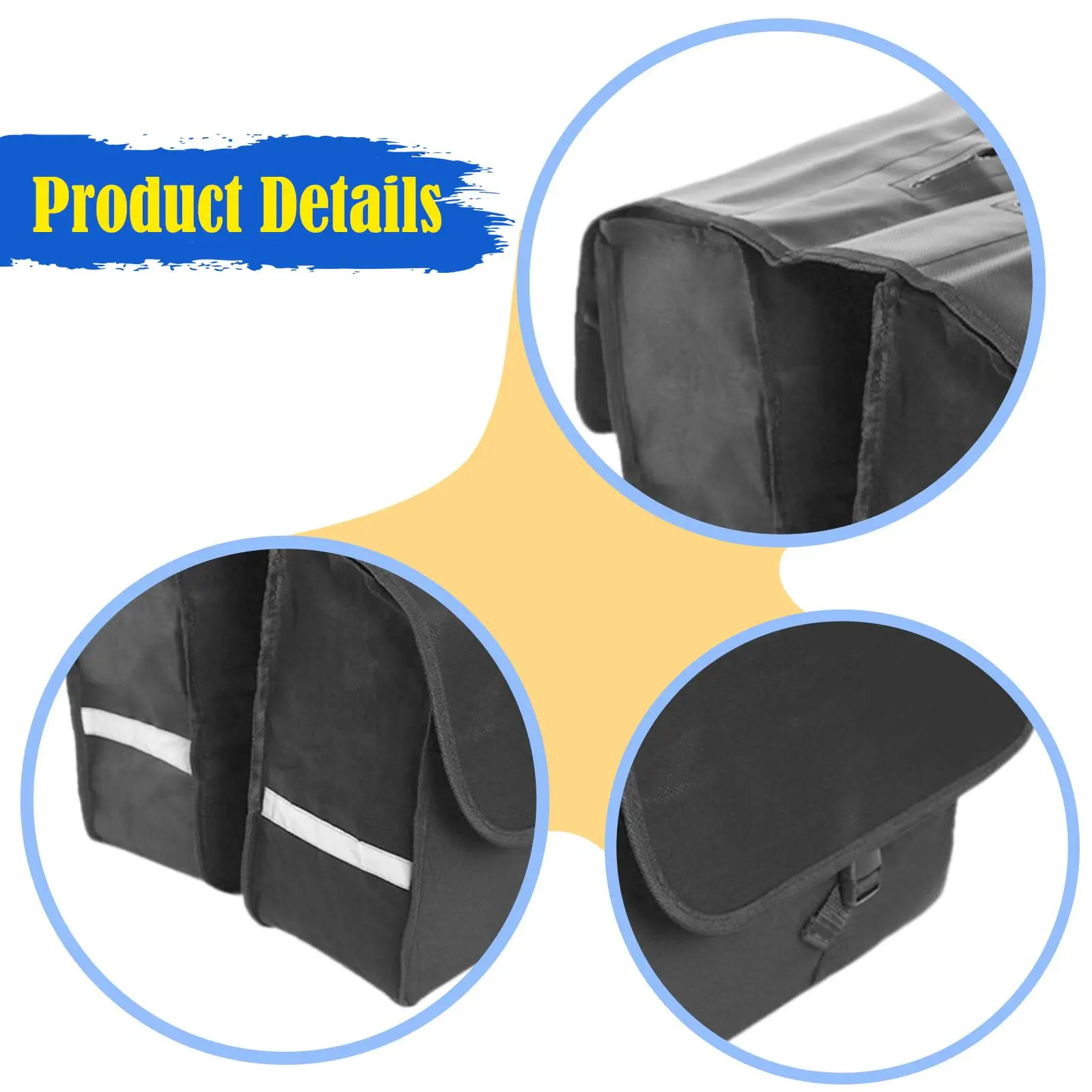 حقيبة الدراجة بسلال 28 لتر حقيبة المقعد الخلفي للدراجة للتنقل وحامل السفر لركوب الدراجات #5