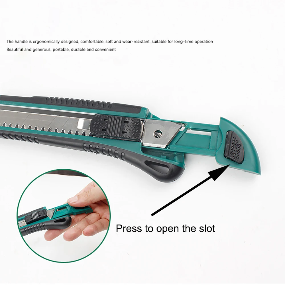 Retractable Utility Knife with 10 pcs Replacement Blade,Cutter  for Cutting Paper Carpet Cardboard