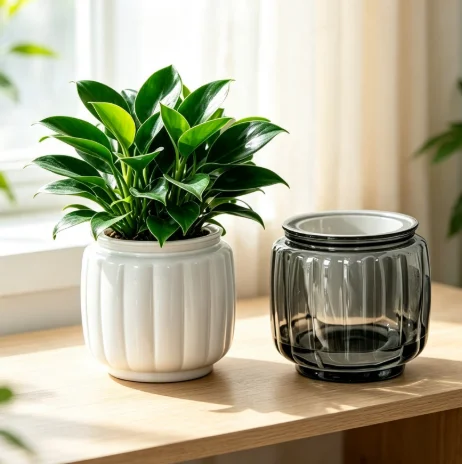 Clear Plastic Dual‑Use Desktop Container Self‑Watering Flower Pot Mini Fish Tank Practical Home Interior Decoration Gadget