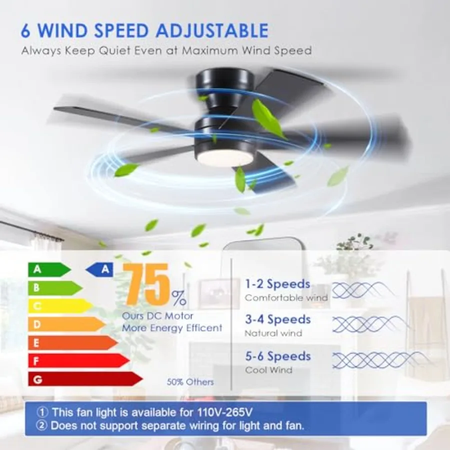Black Ceiling Fans with Lights - 46