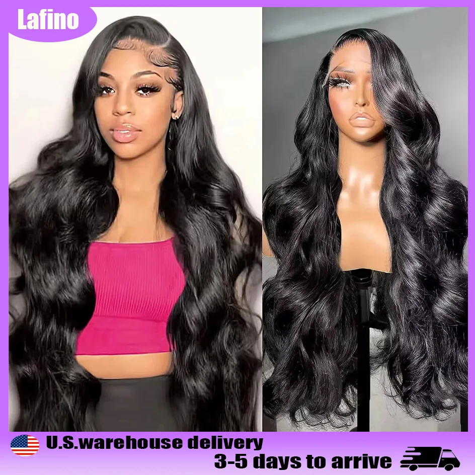 Lafino 200% Density 40 Inch 13x4 Lace Front Wigs Body Wave Lace Front Wig 13x6 Black Wig Human Hair Loose Body Wave Brazilian