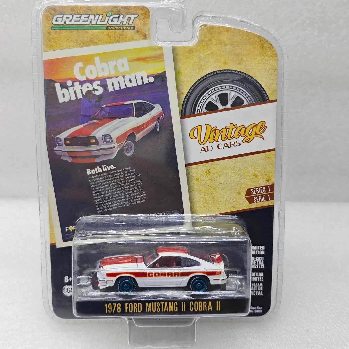 

GreenLight 1:64 1978 Ford Mustang Cobra II Diecast Alloy Car Model Collectible