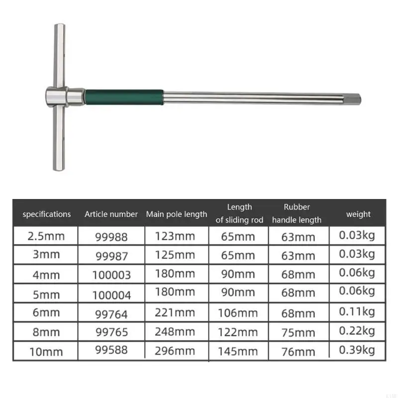 

T-shaped Wrench Torx Key Wrench Inner Spanner 2.5/3/4/5/6/8/10mm