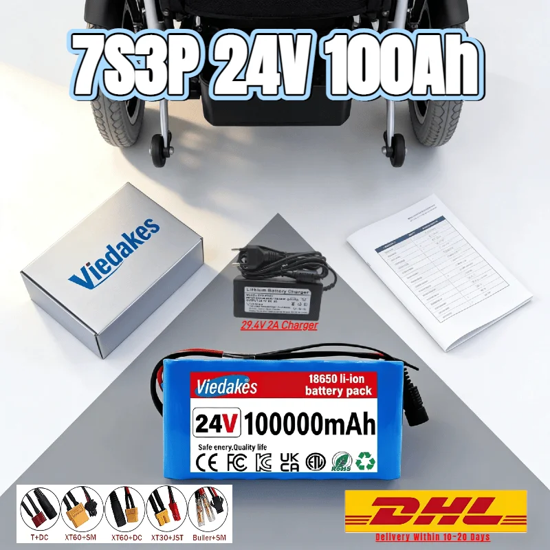 

Premium 7S3P 24V 100Ah 18650 Li-ion Battery Pack Reliable High Capacity Power Supply for Solar Outdoor Home Backup Use
