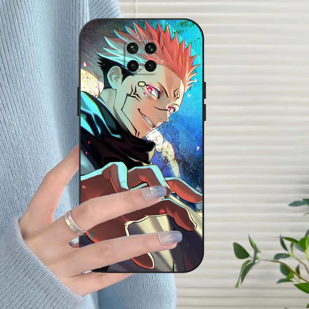 Funda de tpu negra para Xiaomi Redmi 9T Note 9T Note 10 8 8T 7 5G 4G Pro 10S Jujutsu Kaisen Sukuna