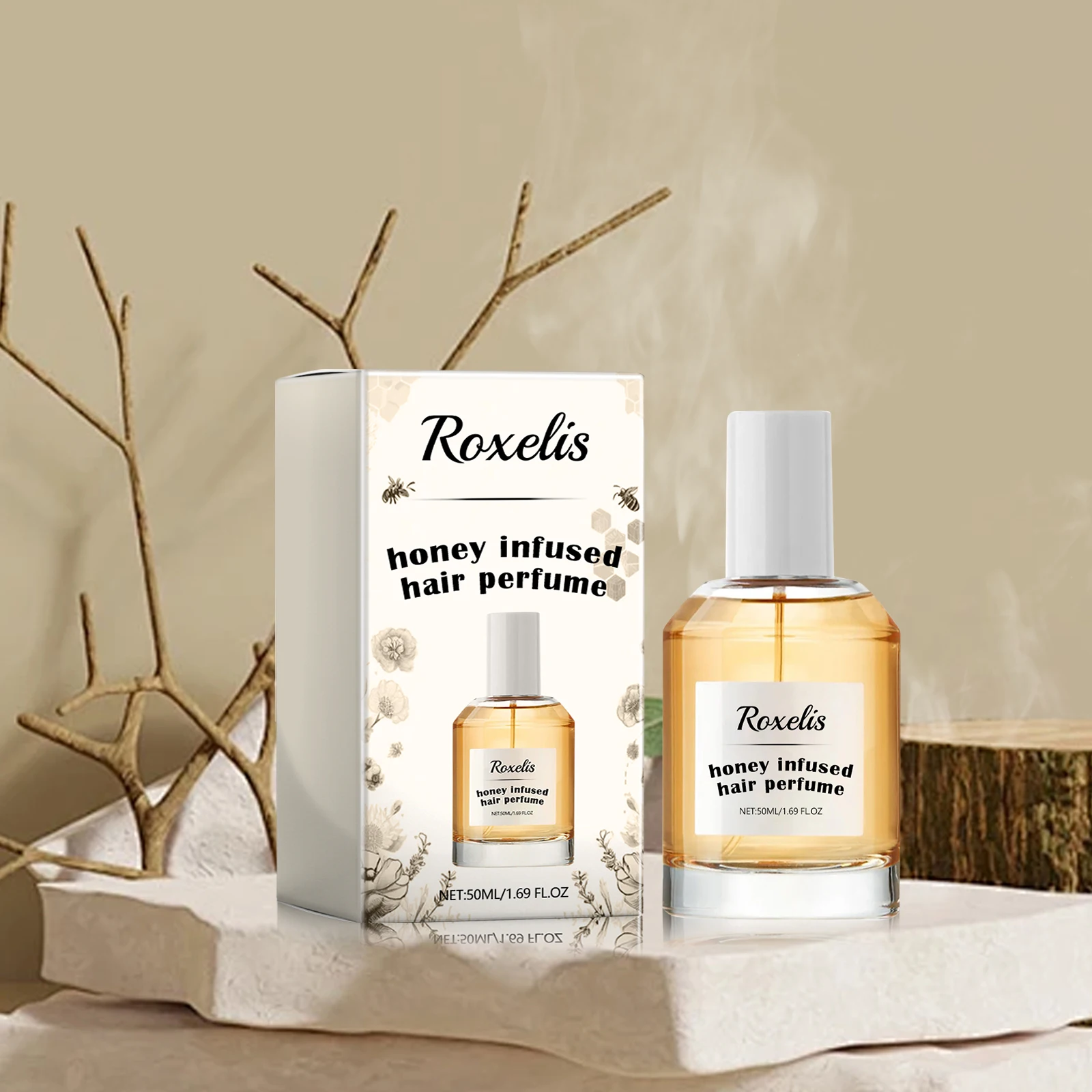 Roxelis Honey Hair Care Perfume Hair Care Fragrance Nourish & Repair Dry & Frizzy Hair Smooth & Moisturise Perfume