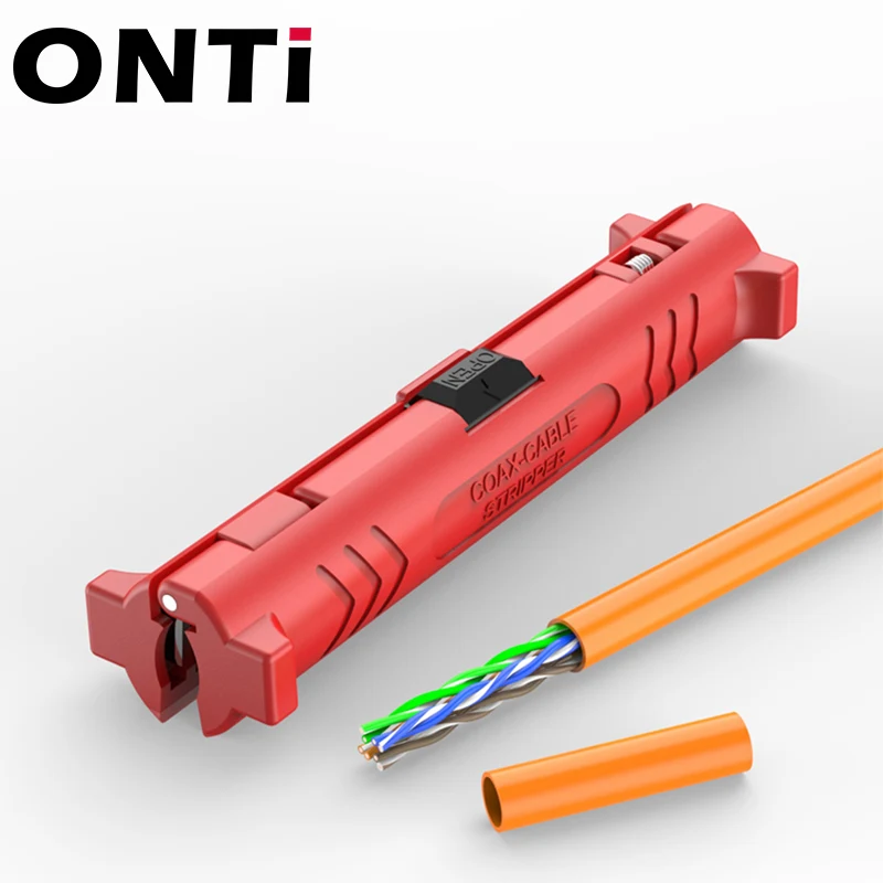 ONTi Network Cable Coaxial Wire Stripper Multi-function Electric Wire Stripper Pen Cutter Stripping Tool Machine Pliers Tools