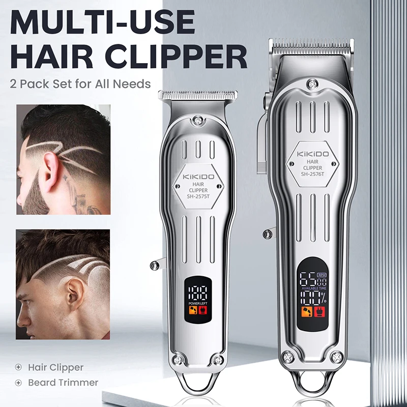 2 In 1 Tondeuse, Professionele Kapperset Voor Haar Baard Scheerset Voor Mannen En Baard Knippen Zer Gap T-Blade Baardtrimmer