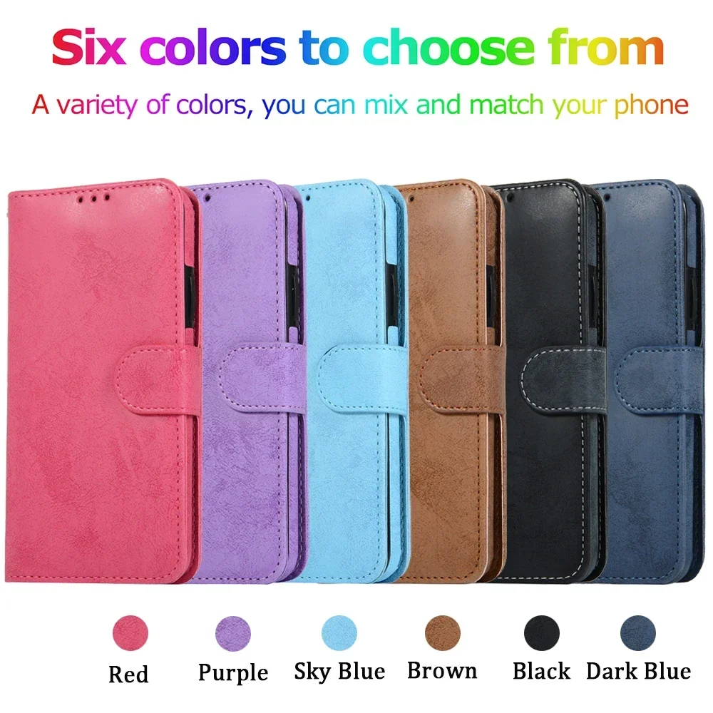 Luxury Leather Removable Flip Wallet Card Case for IPhone 13 14 15 16 Pro Max 12 Mini 11 XS XR X 8 7 Plus SE2022 Phone Bag Cover