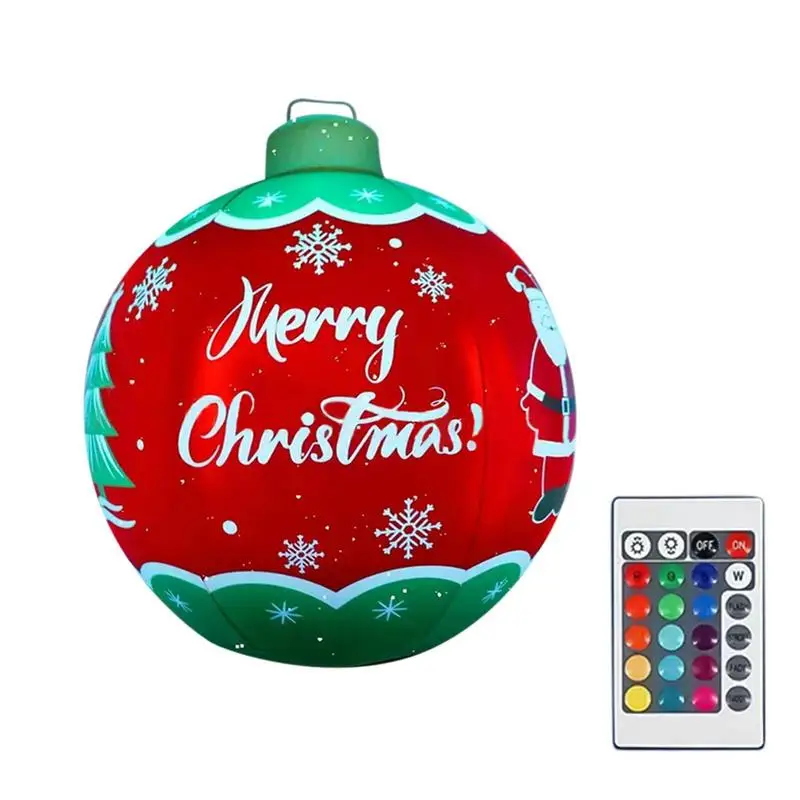 

60cm Christmas Ball Decoration Outdoor Indoor Luminous LED Christmas Ball Waterproof Inflatable Glow Ball Christmas Party Favors