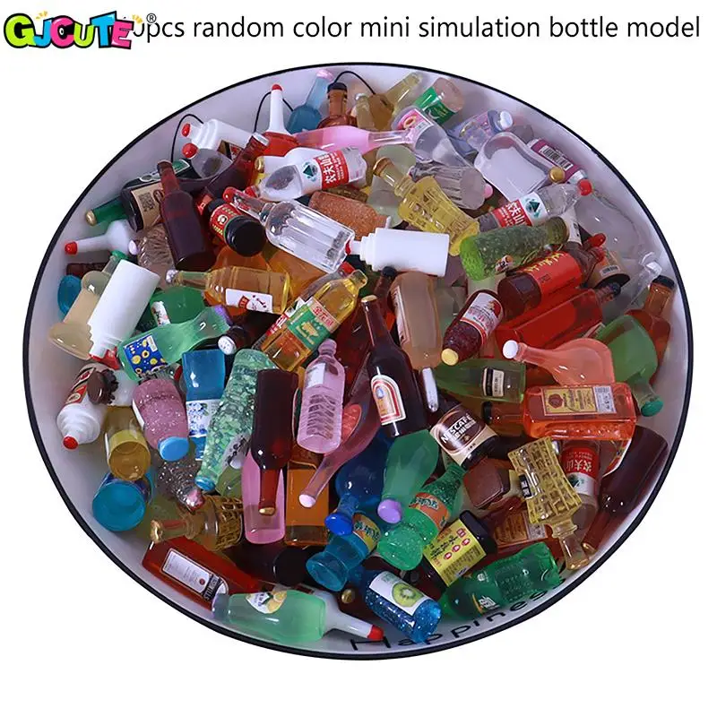 

10Pcs Dollhouse Mini Simulation Wine Drinks Bottle Miniature Food Kitchen Decoration Accessories Pretend Play Toy Kids Gifts