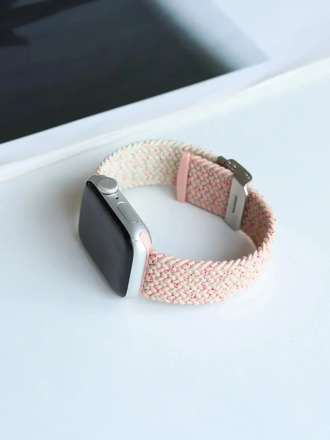 حزام نايلون مرن ممتاز لساعة أبل حزام نسائي 10/9/8/7/6/5/4/3/2 SE 38 مم 40 مم 41 مم 4