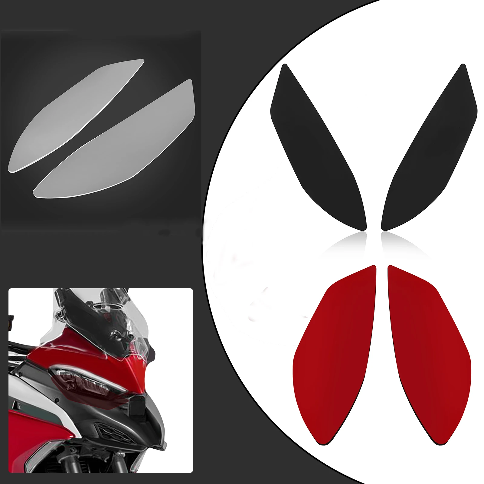 

For Ducati Multistrada V4 V4S 2020-2023 Front Headlight Cover Guard Protection Acrylic Shield Screen Lens Headlamp Protector