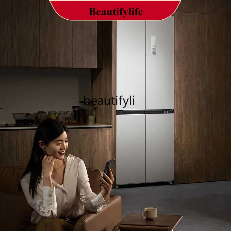 

E132 [60cm Ultra-Thin Flat Embedded 439L Cross Four-Door Air Cooling Frostless Embedded Household Refrigerator