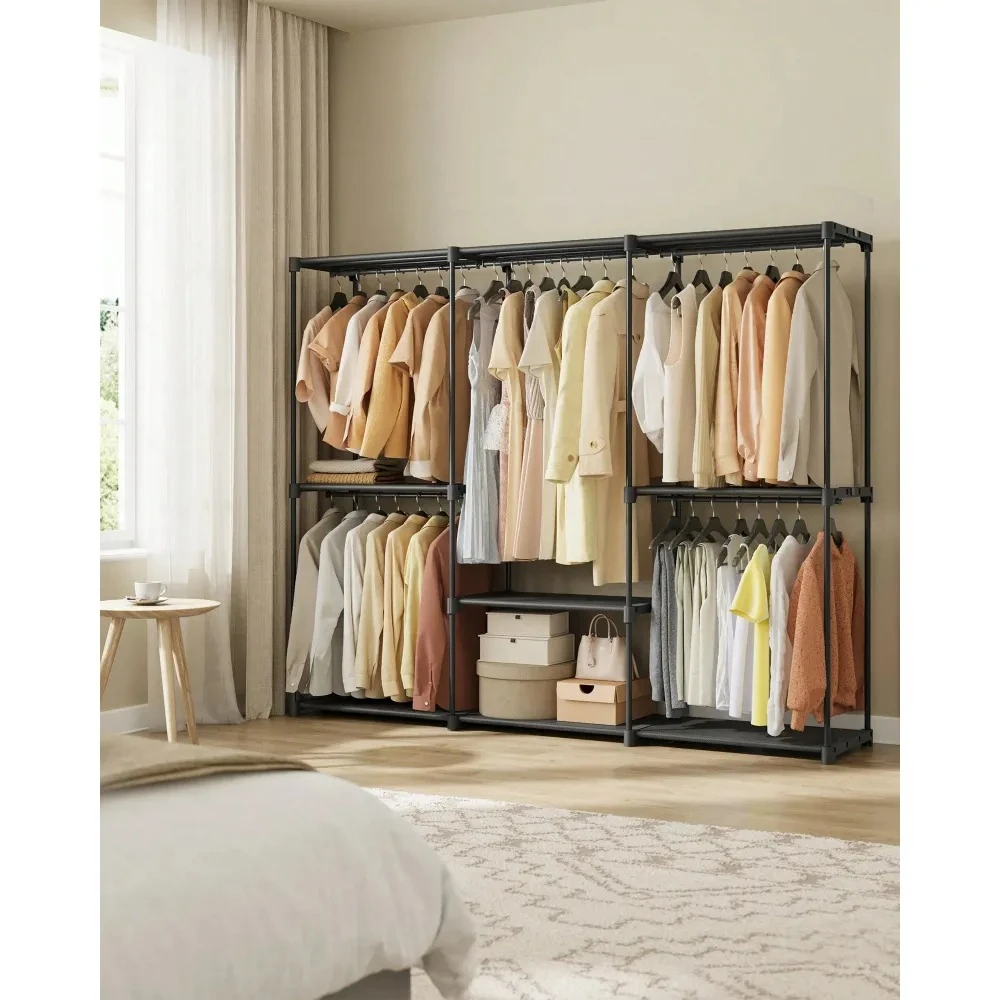 

Portable Closet, Freestanding Closet Organizer, Clothes Rack With Shelves, Hanging Rods, Storage Organizer, For Cloakroom, Bedr