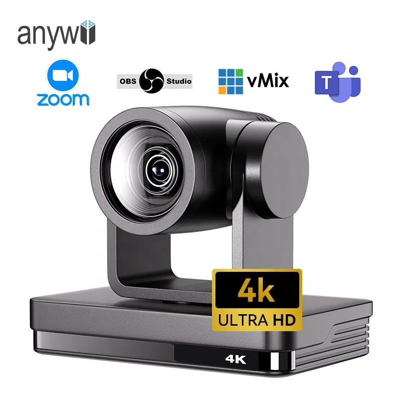 Anywii 4k كاميرا متحركة Ai السيارات المسار كاميرا مؤتمرات الفيديو البث المباشر كاميرا متحركة لاستوديو الأحداث المدرسية الكنيسة