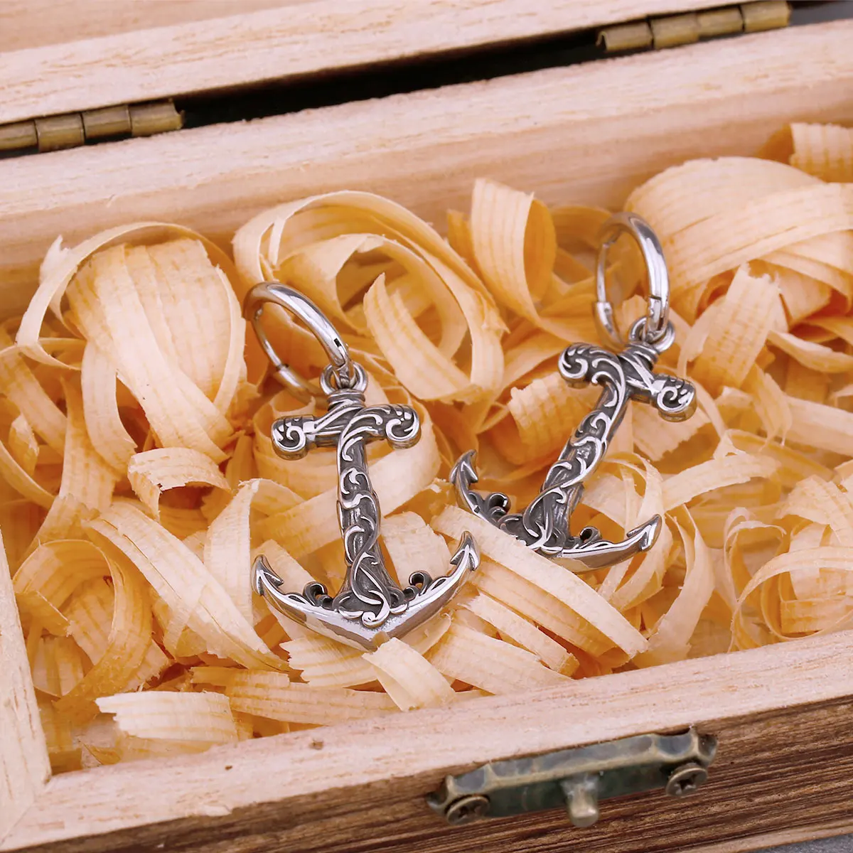 Stainless Steel Vintage Viking Anchor Drop Earrings Hip-hop Punk Rock Biker Boys Fashion Charm Earrings Jewelry Gift Accessories view 4