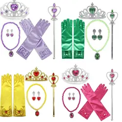 Girls Princess Crown Magic Wand Accessories Party Cosplay Rhinestone Headband Hair Bands For Kids Hairbands Gifts Toys