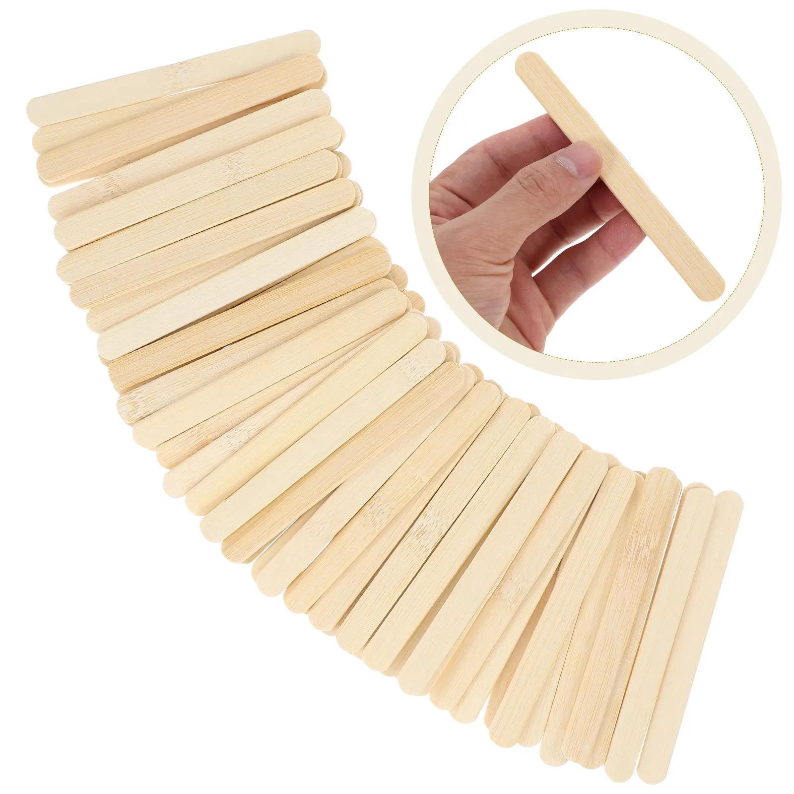 100Pcs Wooden Candy Making Sticks Flat Design for Caramel Cake Pops Ice Cream Fruit Kabobs Crafting Supplies Appetizer