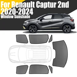 Custom Magnetic Car Window Sunshade For Renault Captur 2nd 2020 - 2024 Curtain Mesh Front Windshield 2021 2022 2023
