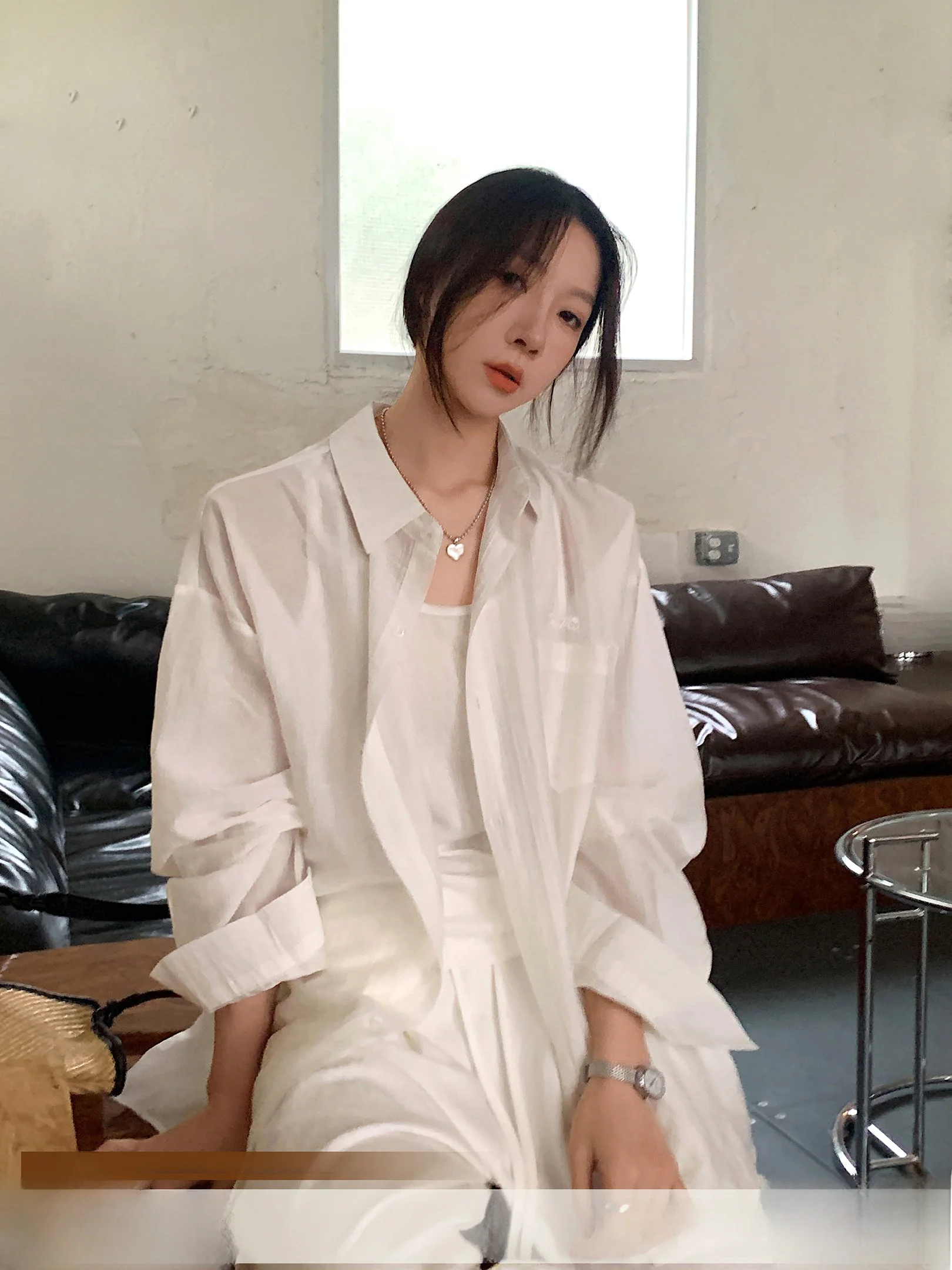 

Блузка VS What Hidden из лиоцелла и шелка с тонкой текстурой, приятная на ощупь, с физической защитой от солнца, повседневная, свободного кроя, с длинными рукавами.