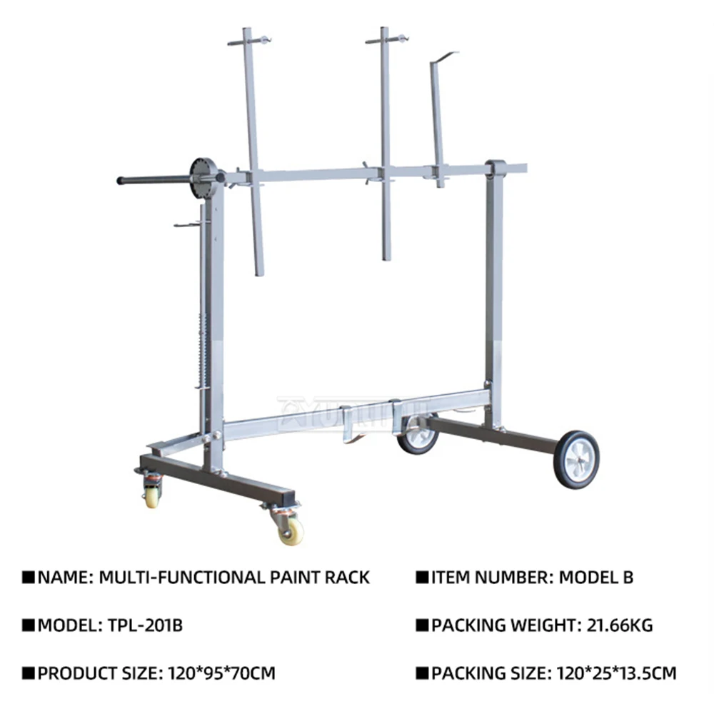 رف تجفيف الطلاء حامل طلاء السيارات مع 4 عجلات دوارة 3/4/6 خطاف لأغطية المحرك وباب السيارة والمصد وما إلى ذلك 2025 جديد #6