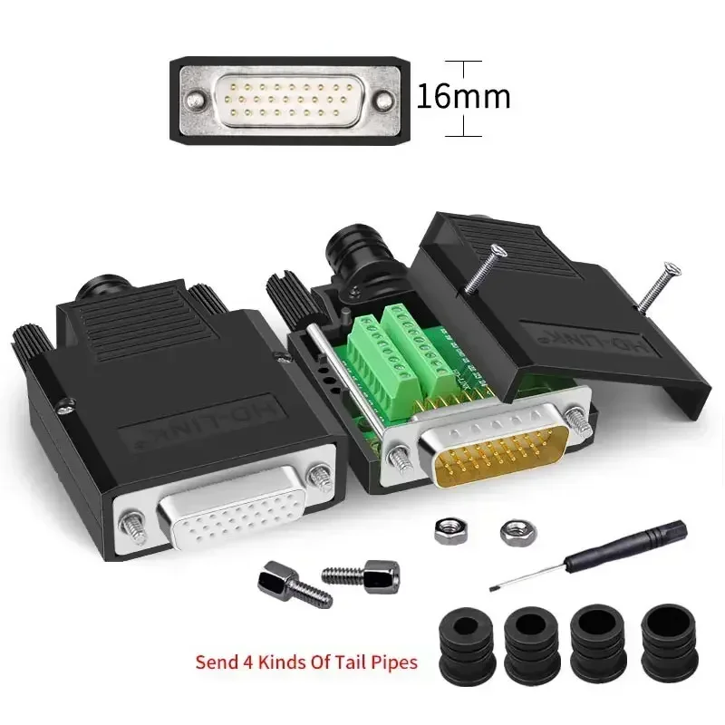 

DB26 Solder-free Connector 26-pin 3 Row Male Female Plug Industrial Grade DB 26 D-SUB Breakout Terminal Wiring Board Adapter