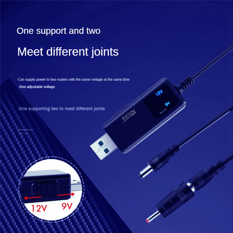 USB Boost Converter USB Step-Up Converter Cable DC 5V To 9V 12V 3.5X1.35Mm Connecter for Power Converter,1 Support 1