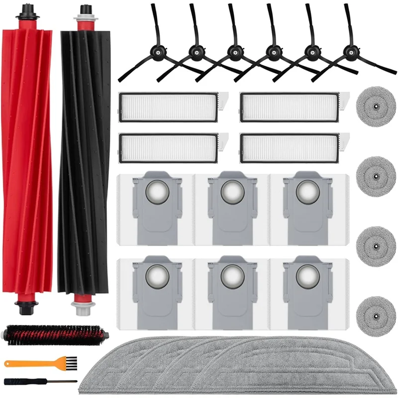 ABRG-مجموعة ملحقات لـ Roborock S8 Maxv Ultra مكنسة كهربائية فرشاة جانبية رئيسية فلتر Hepa ممسحة قماش أكياس الغبار