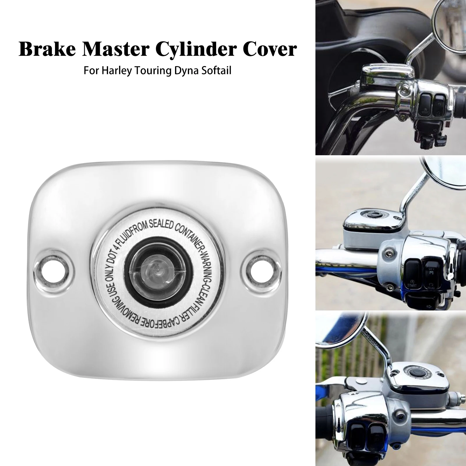 Brake Master Cylinder Cover Front For Harley Touring Road King Softail Fat Boy Dyna Softail Street Bob Motorcycle Brake Cover